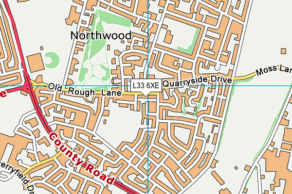 L33 6XE map - OS VectorMap District (Ordnance Survey)