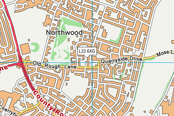 L33 6XG map - OS VectorMap District (Ordnance Survey)