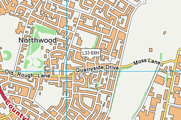 L33 6XH map - OS VectorMap District (Ordnance Survey)