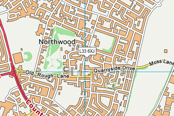 L33 6XJ map - OS VectorMap District (Ordnance Survey)
