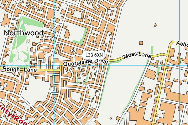 L33 6XN map - OS VectorMap District (Ordnance Survey)