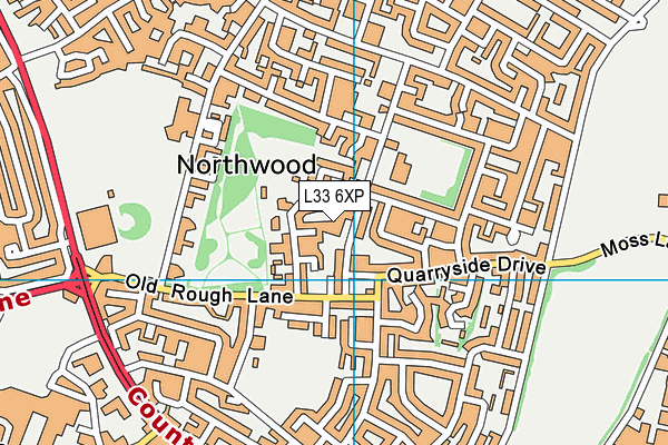 L33 6XP map - OS VectorMap District (Ordnance Survey)