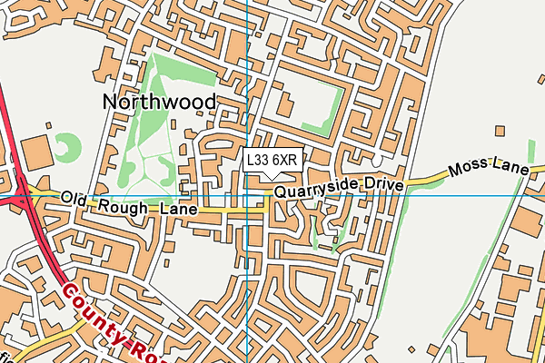 L33 6XR map - OS VectorMap District (Ordnance Survey)
