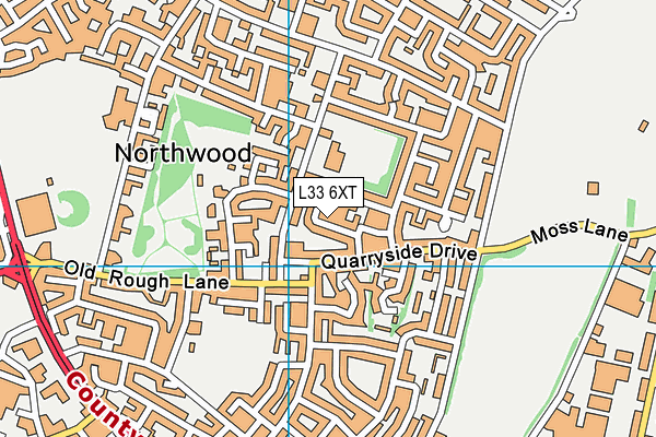 L33 6XT map - OS VectorMap District (Ordnance Survey)