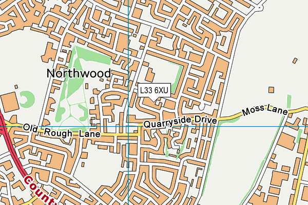 L33 6XU map - OS VectorMap District (Ordnance Survey)