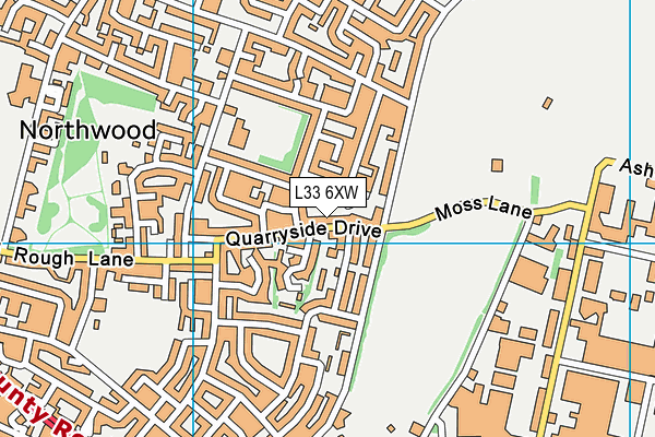 L33 6XW map - OS VectorMap District (Ordnance Survey)