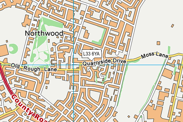 L33 6YA map - OS VectorMap District (Ordnance Survey)