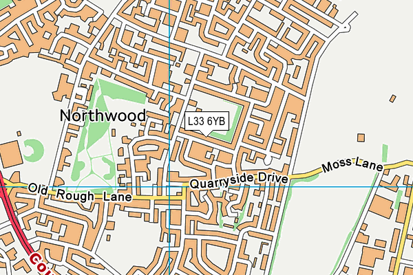 L33 6YB map - OS VectorMap District (Ordnance Survey)