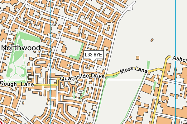 L33 6YE map - OS VectorMap District (Ordnance Survey)