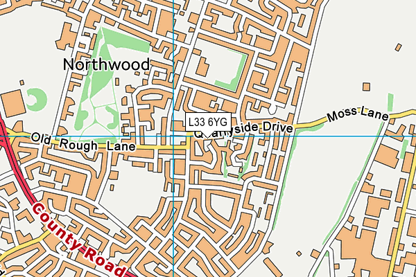 L33 6YG map - OS VectorMap District (Ordnance Survey)