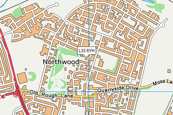 L33 6YH map - OS VectorMap District (Ordnance Survey)