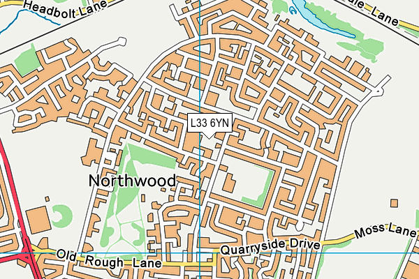 L33 6YN map - OS VectorMap District (Ordnance Survey)