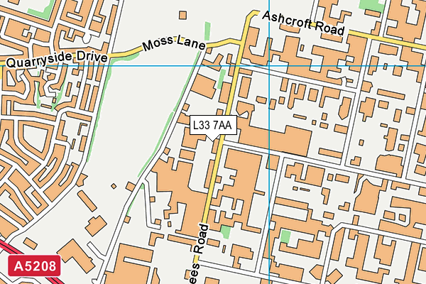 L33 7AA map - OS VectorMap District (Ordnance Survey)
