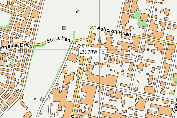 L33 7RW map - OS VectorMap District (Ordnance Survey)