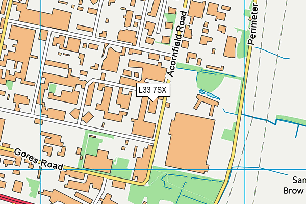 L33 7SX map - OS VectorMap District (Ordnance Survey)