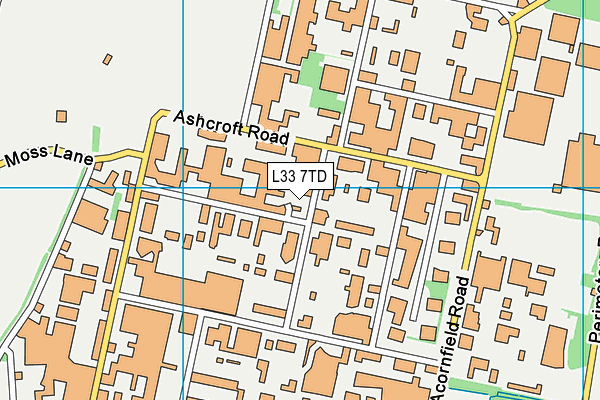 L33 7TD map - OS VectorMap District (Ordnance Survey)