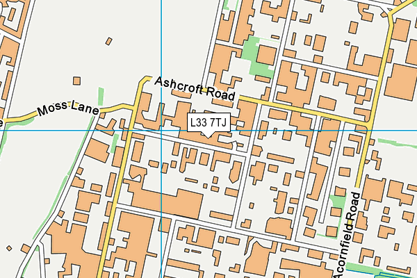 L33 7TJ map - OS VectorMap District (Ordnance Survey)