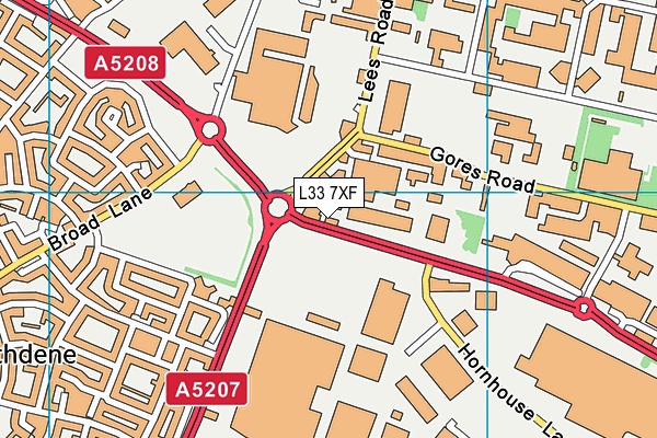 L33 7XF map - OS VectorMap District (Ordnance Survey)
