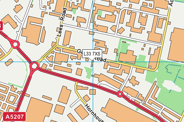 L33 7XS map - OS VectorMap District (Ordnance Survey)