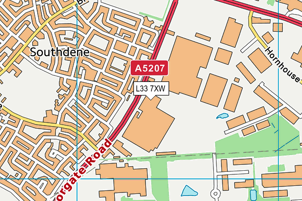 L33 7XW map - OS VectorMap District (Ordnance Survey)