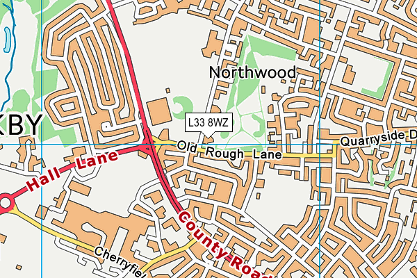 L33 8WZ map - OS VectorMap District (Ordnance Survey)