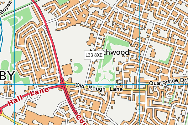 L33 8XE map - OS VectorMap District (Ordnance Survey)