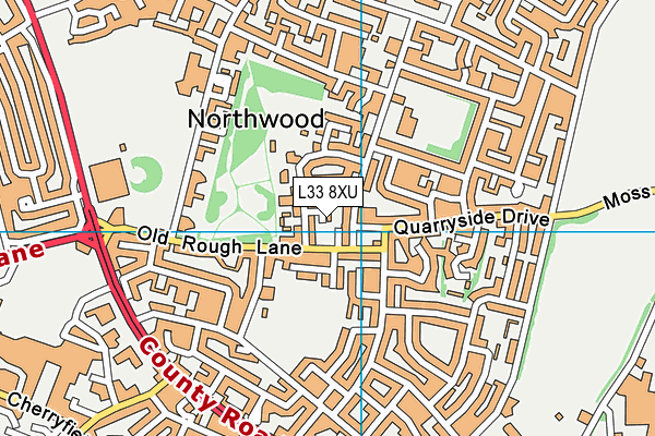 L33 8XU map - OS VectorMap District (Ordnance Survey)