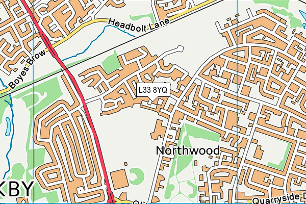 L33 8YQ map - OS VectorMap District (Ordnance Survey)