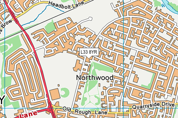 L33 8YR map - OS VectorMap District (Ordnance Survey)
