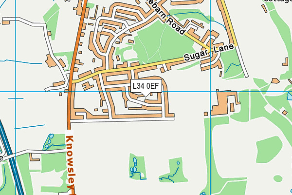 L34 0EF map - OS VectorMap District (Ordnance Survey)