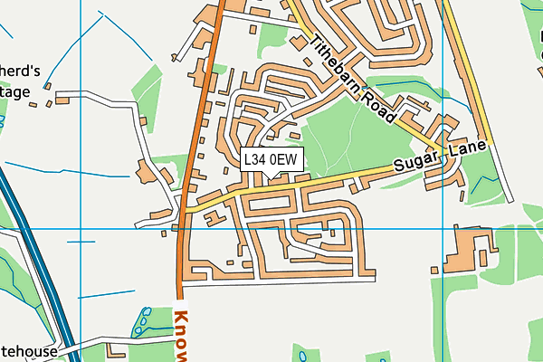 L34 0EW map - OS VectorMap District (Ordnance Survey)