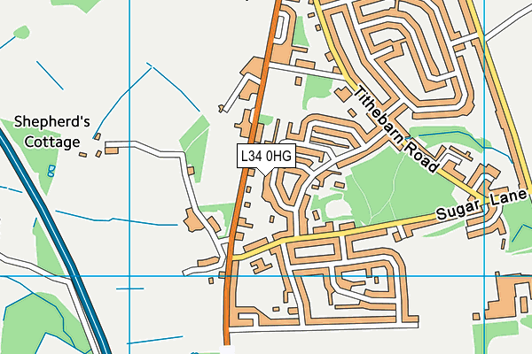 L34 0HG map - OS VectorMap District (Ordnance Survey)