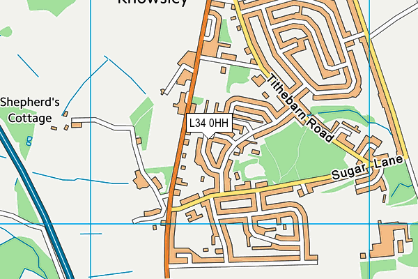 L34 0HH map - OS VectorMap District (Ordnance Survey)