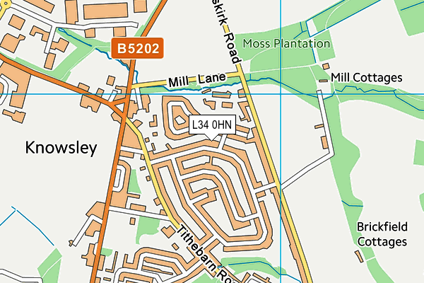 L34 0HN map - OS VectorMap District (Ordnance Survey)