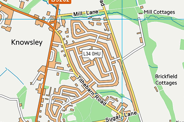 L34 0HU map - OS VectorMap District (Ordnance Survey)