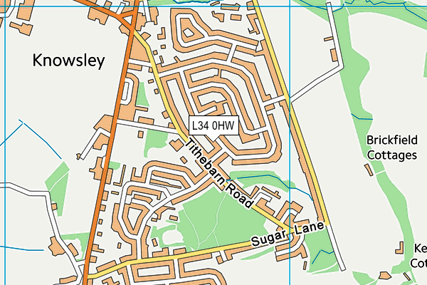 L34 0HW map - OS VectorMap District (Ordnance Survey)