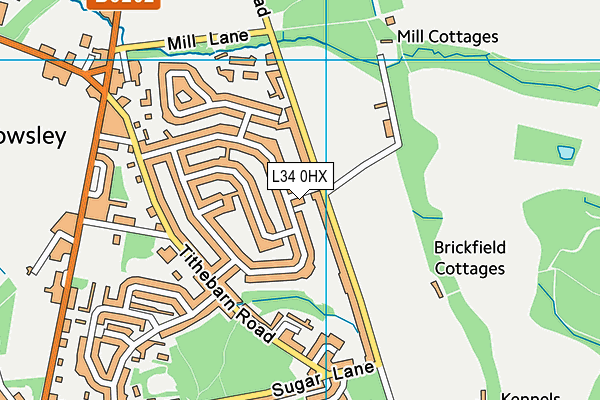 L34 0HX map - OS VectorMap District (Ordnance Survey)