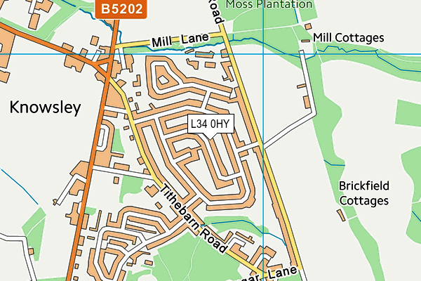 L34 0HY map - OS VectorMap District (Ordnance Survey)