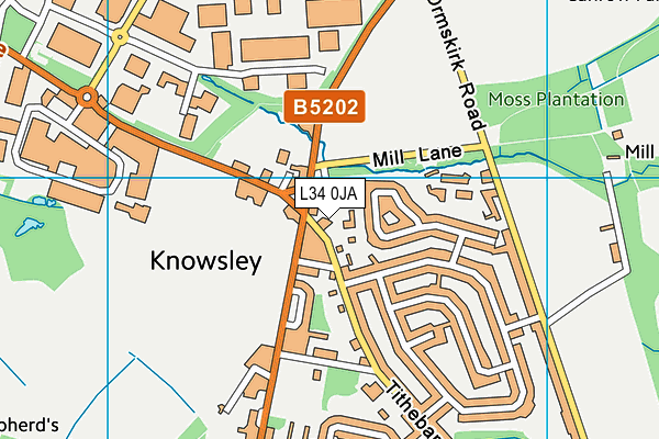 L34 0JA map - OS VectorMap District (Ordnance Survey)