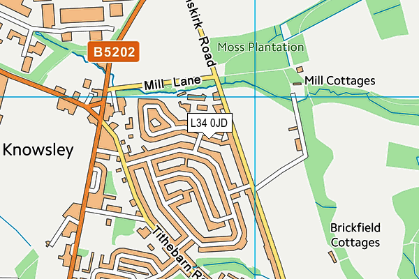 L34 0JD map - OS VectorMap District (Ordnance Survey)