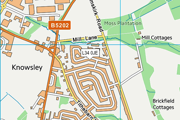L34 0JE map - OS VectorMap District (Ordnance Survey)