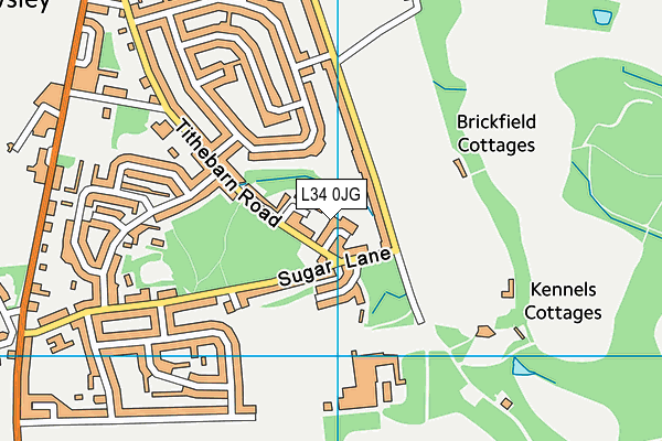 L34 0JG map - OS VectorMap District (Ordnance Survey)