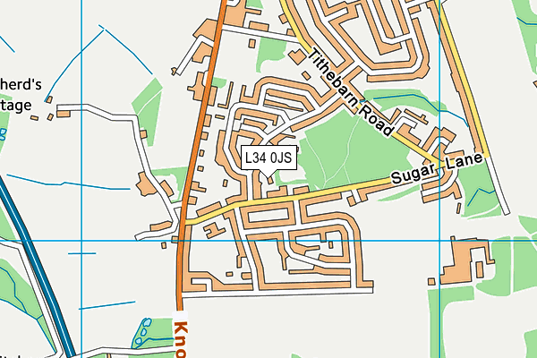 L34 0JS map - OS VectorMap District (Ordnance Survey)