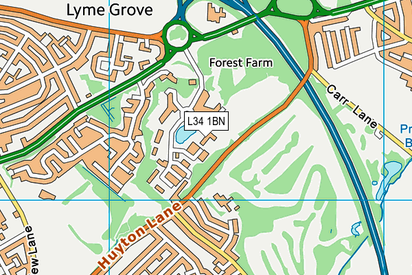 L34 1BN map - OS VectorMap District (Ordnance Survey)
