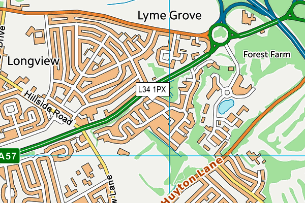 L34 1PX map - OS VectorMap District (Ordnance Survey)