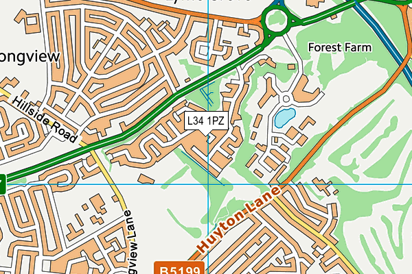 L34 1PZ map - OS VectorMap District (Ordnance Survey)