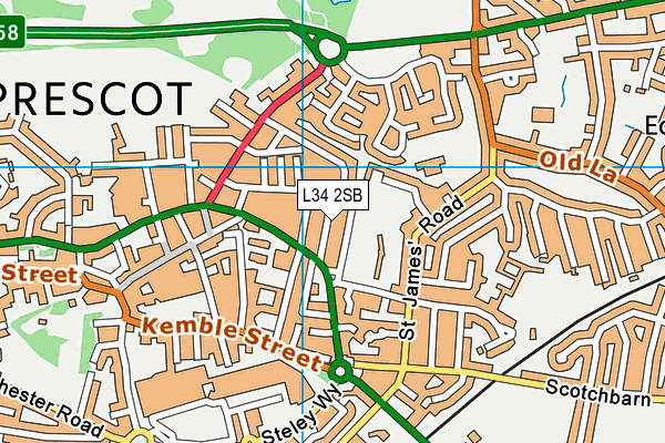 L34 2SB map - OS VectorMap District (Ordnance Survey)