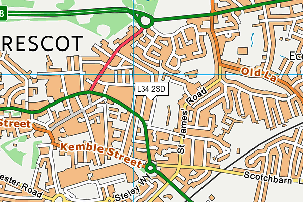 L34 2SD map - OS VectorMap District (Ordnance Survey)