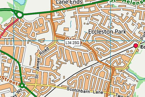 L34 2SG map - OS VectorMap District (Ordnance Survey)