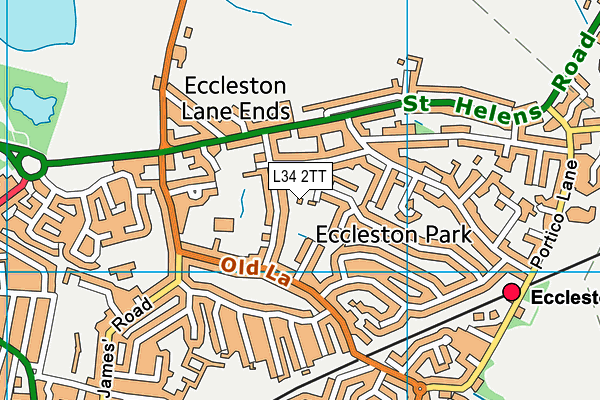 Eccleston Park Tennis Club map (L34 2TT) - OS VectorMap District (Ordnance Survey)